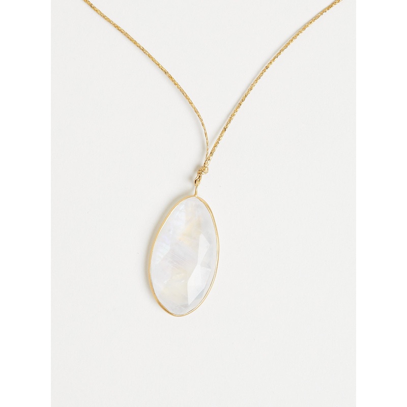 Colette Set Pendant with 36.95ct Rainbow Moonstone on Cord