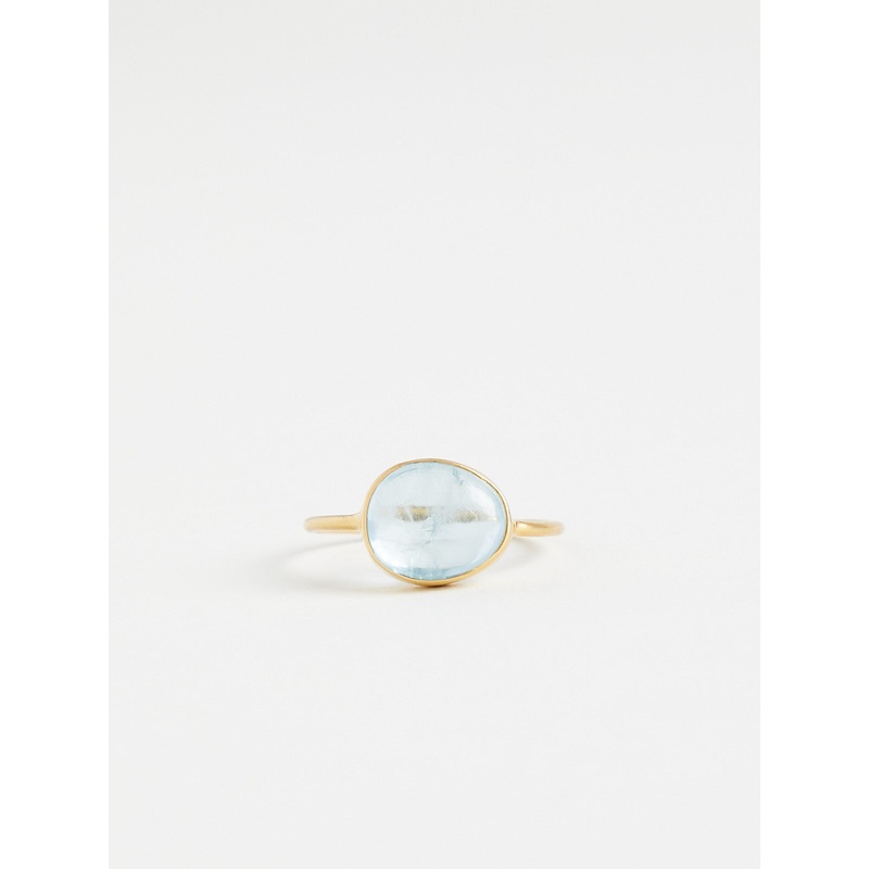 Cup Ring in 18k Gold with Aquamarine