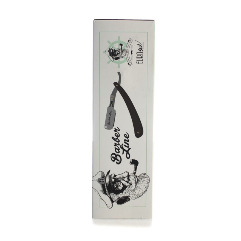 EUROSTIL BARBER LINE RAZOR WITH WOOD LOOK HANDLE