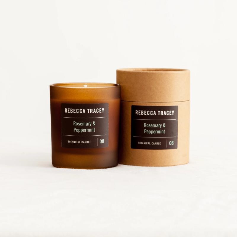 Sojawachs Aromakerze in der Duftkombination Rosmarin & Pfefferminz