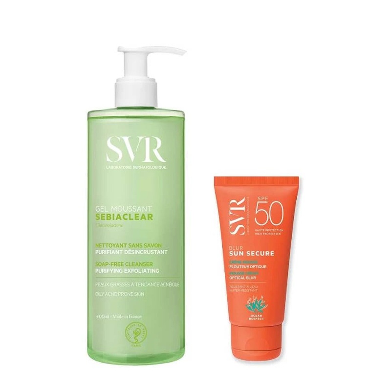 SVR Sebiaclear Foaming Gel 400ML & Sun Secure Blur 50ml Exclusive Offer