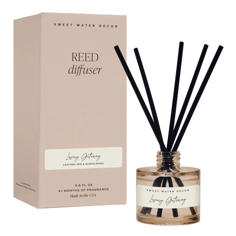 Diffuser  “LUXURY GETAWAY” Tinted Glass Jar Reed | SWEET WATER DECOR