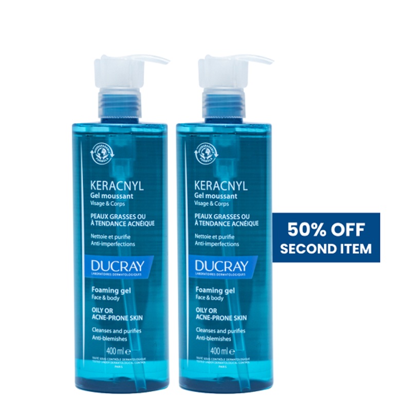 Ducray – Keracnyl Foaming Gel Duo Pack ( -50% Off Second Item )
