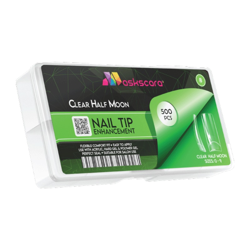Half Moon Tips – Clear Square (8)