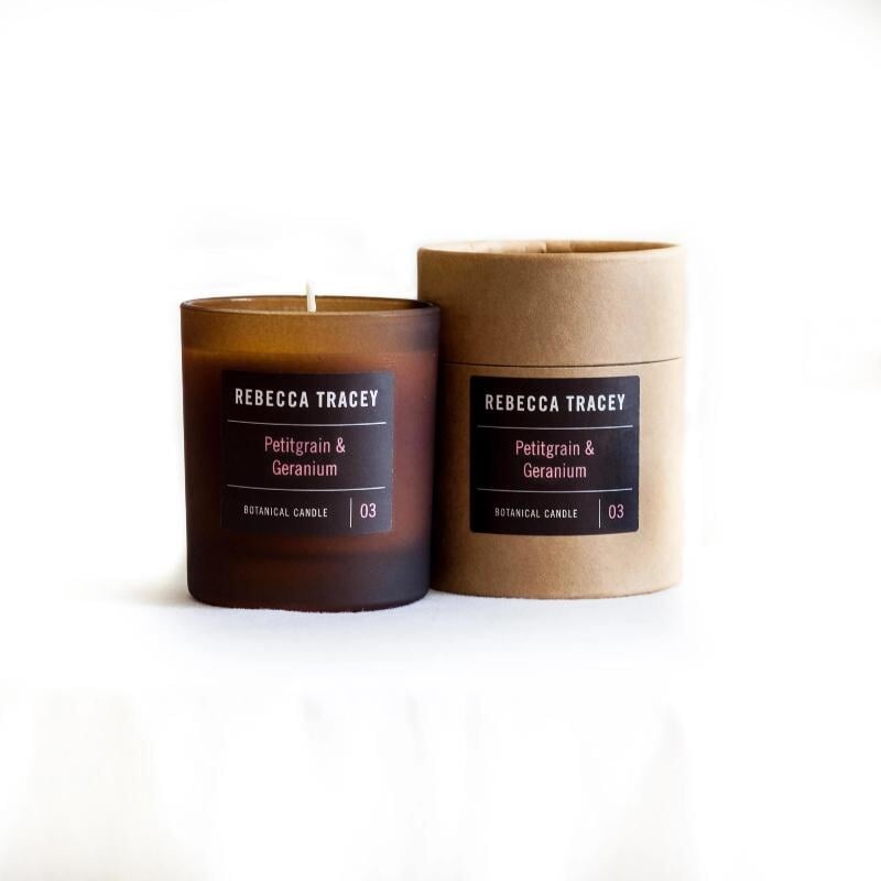 Natrliche Kerze mit reinen therischen len |  Petitgrain & Geranium – Rebecca Tracey Bitterorange & Geranie