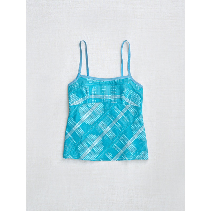 Patched Simple Camisole in Turquoise