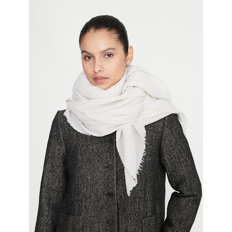 Big Square Cashmere Scarf in Natural