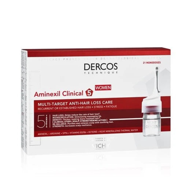 Vichy Dercos Aminexil Clinical Multi-Target Anti-Hair Loss Care – 21 Monodoses For Women