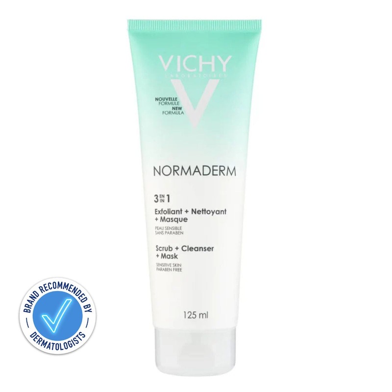 VICHY Normaderm 3 in 1 Mask, Scrub & Cleanser 125ml