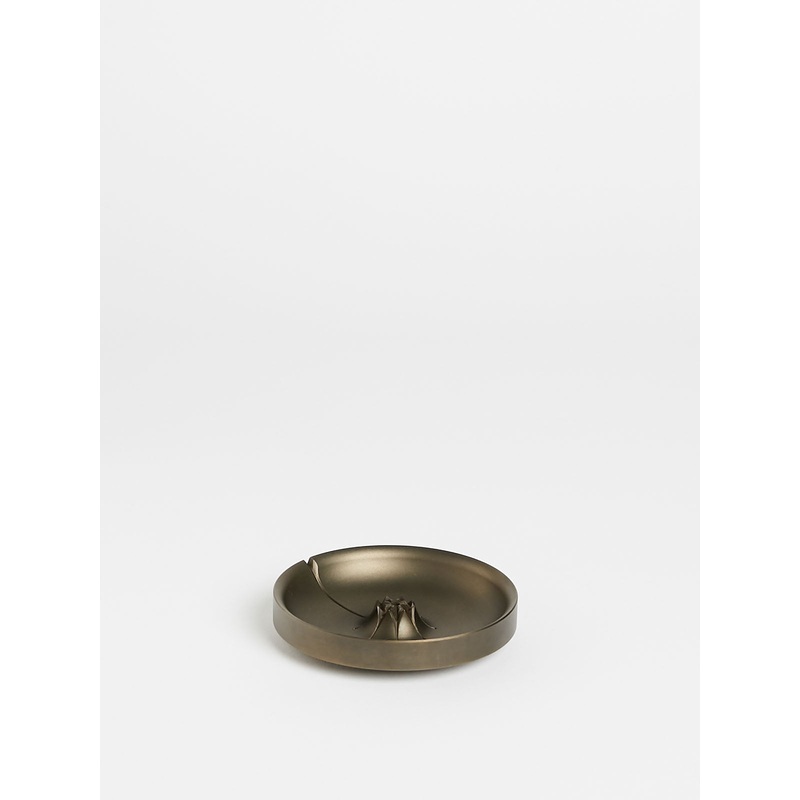 Agave Basin Incense Holder in Blackened Brass