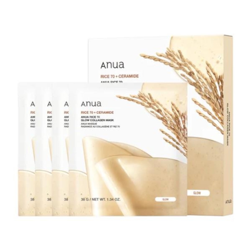 Anua — Rice 70 Glow Collagen Mask – 4 units