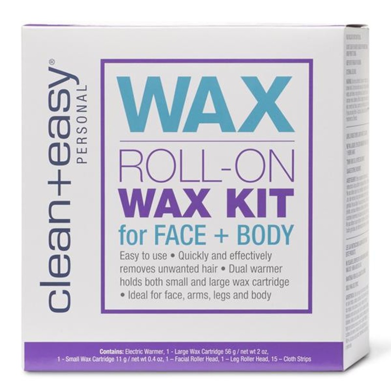 Clean + Easy — Roll-On Wax Kit – Face+Body