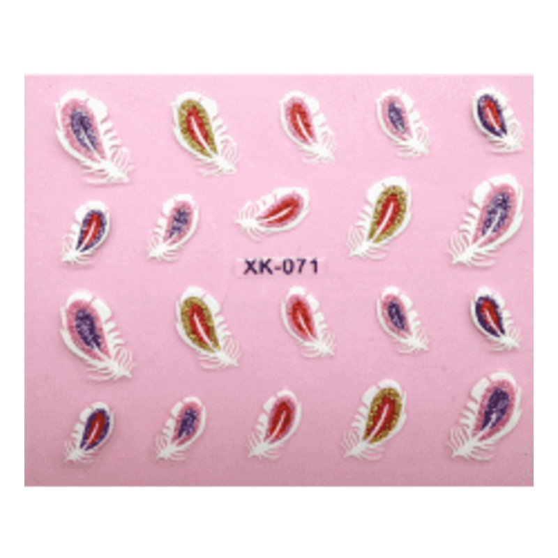 Nail Art Sticker – Colour Feathers (STXK071)