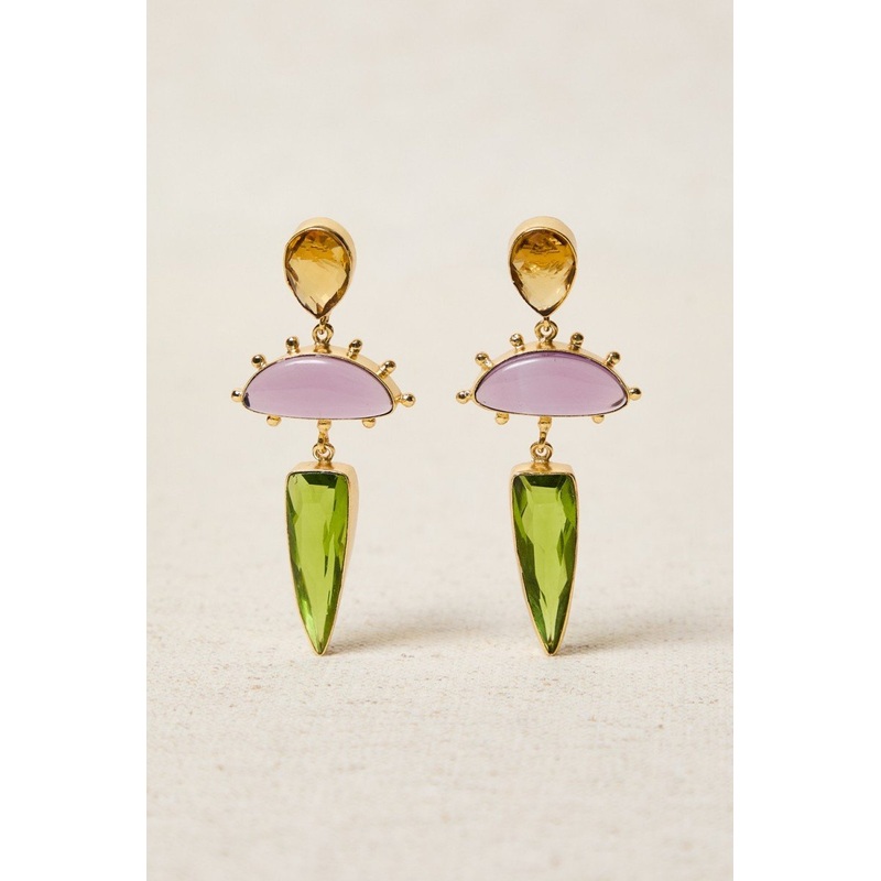 Multi-color Crystal Drop Earrings