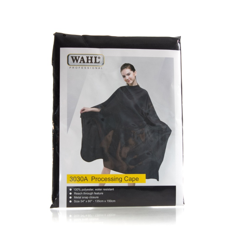 WAHL CHEMICAL RESISTANT WITH ARM HOLES CAPE BLACK