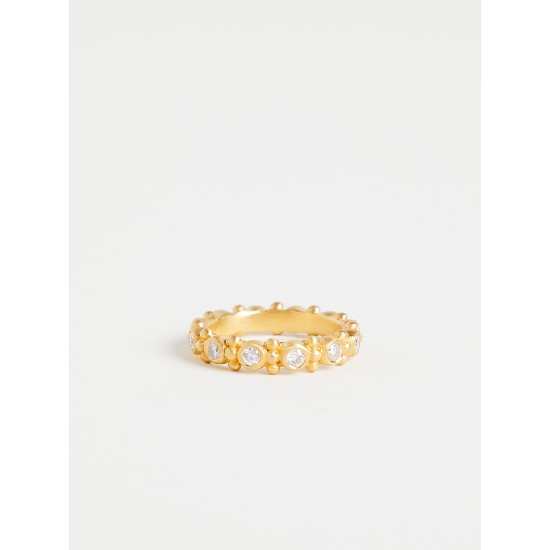 Diamond Bulla Aeon Band in 22k Yellow Gold