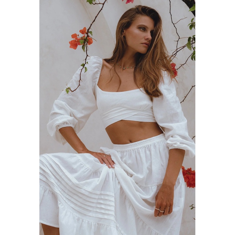 Helsa Long Sleeve Linen Topp