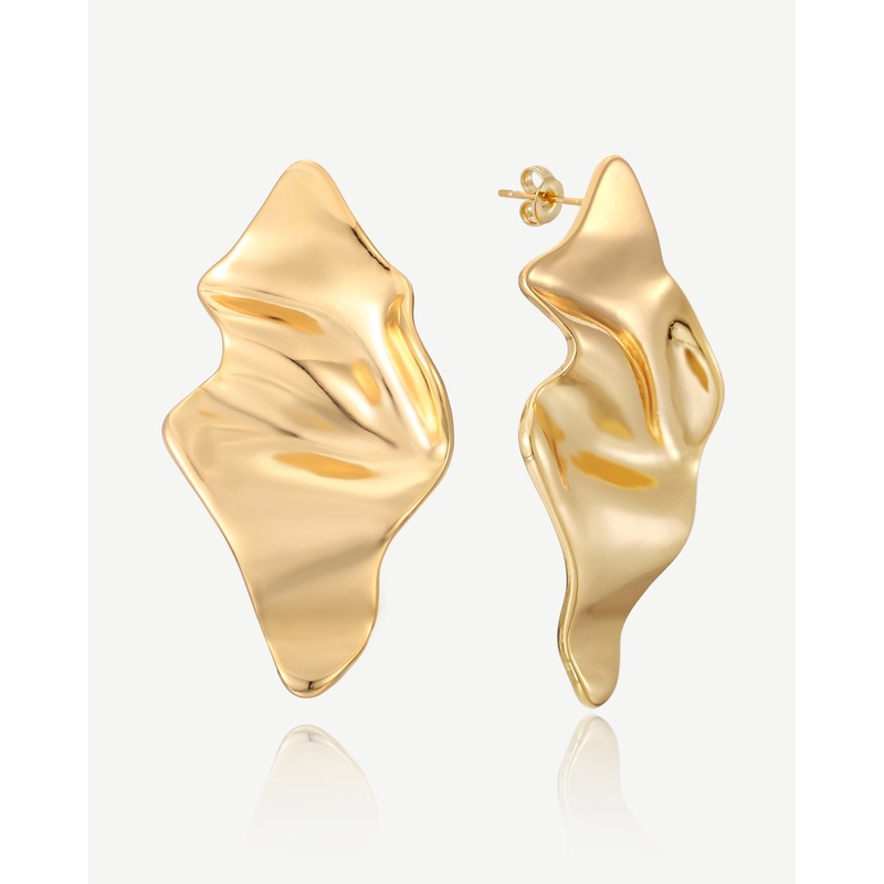 Long Ripple Stud Earring