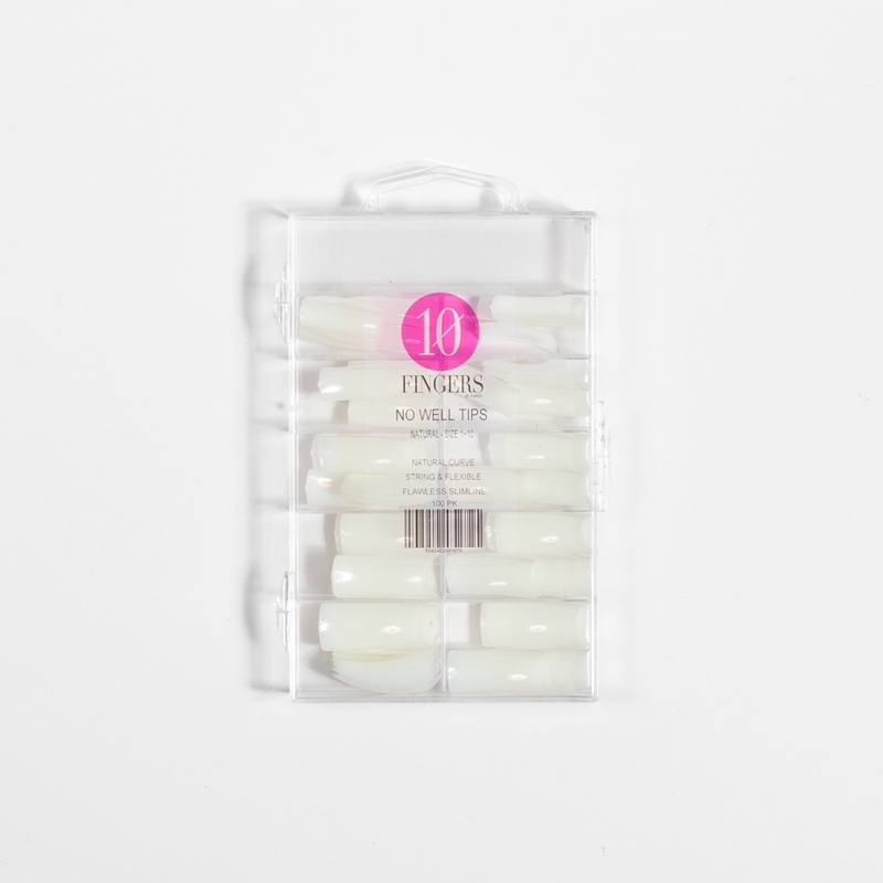 10 Fingers No Well Tips 100pk – Natural – Size 1-10