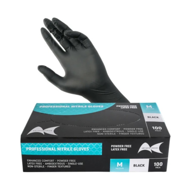 ARTIST CHOICE Vinyl Gloves Powder Free Black | Various Sizes