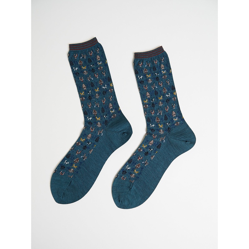 Forest Mate Socks in Turquoise