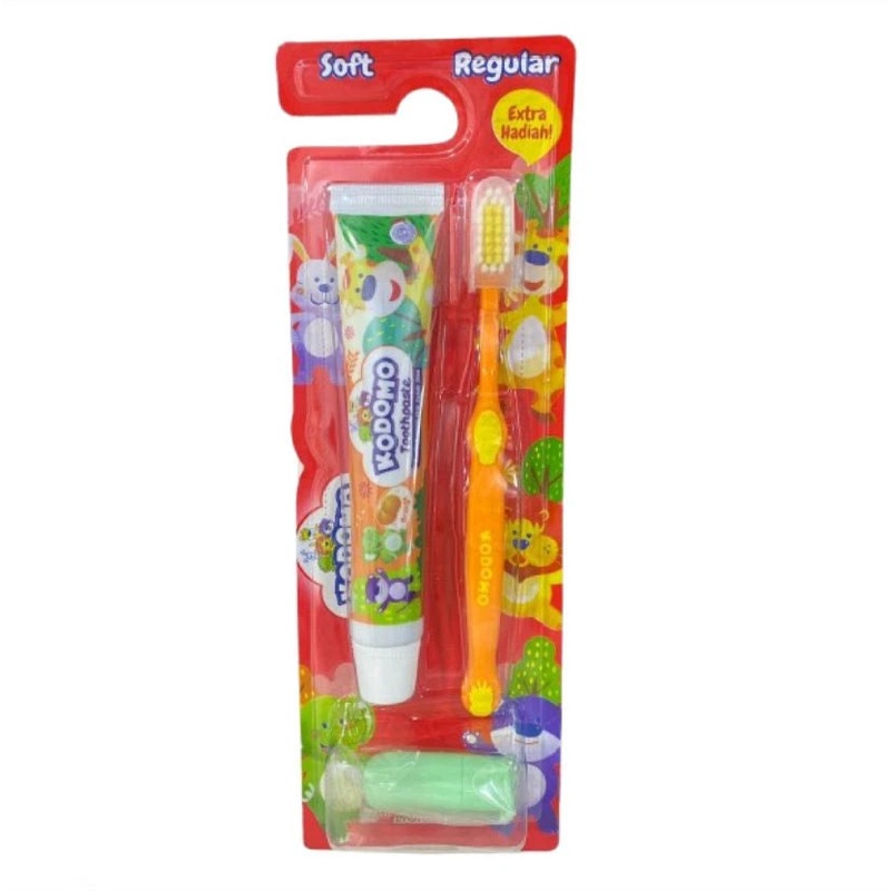 Kodomo Toothpaste Kids Orange & Regular Toothbrush