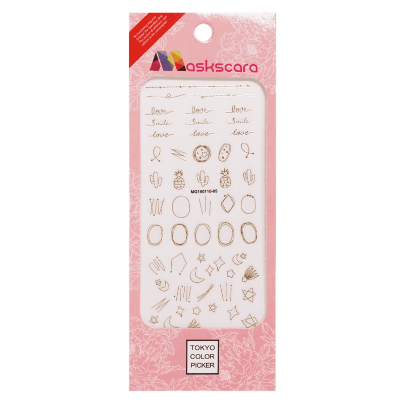 Nail Art Sticker – Gold Outline (MG190110-05)