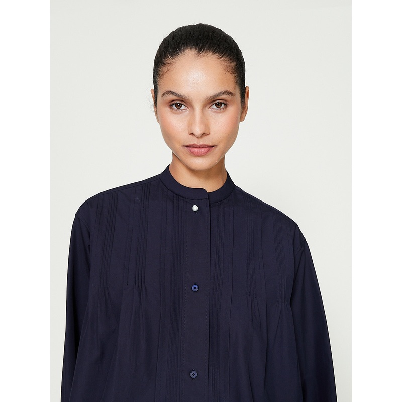 Pintuck Shirt in Midnight