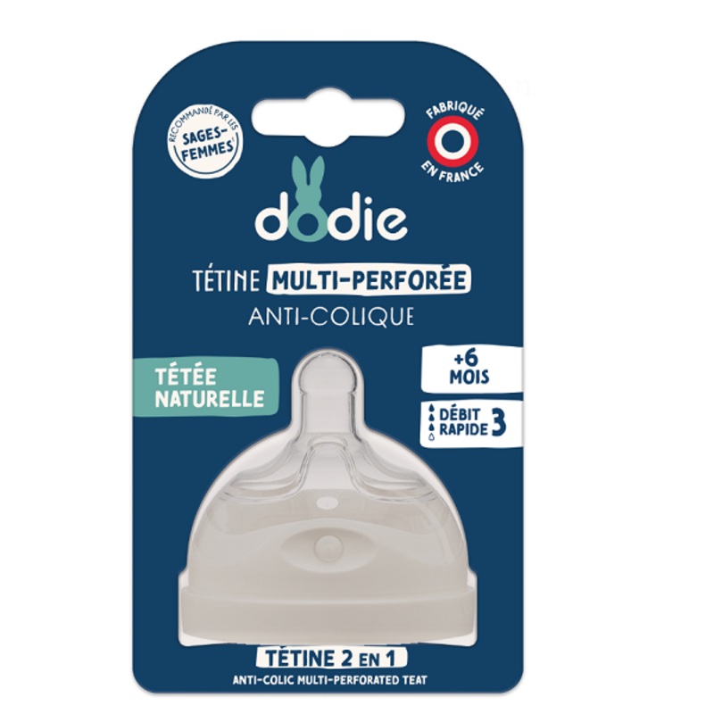 Dodie – Teat Biomimicry Teat & Ring 6+ months 3 Fast Flow