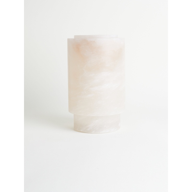 Marble Vase with Lid in White Alabaster