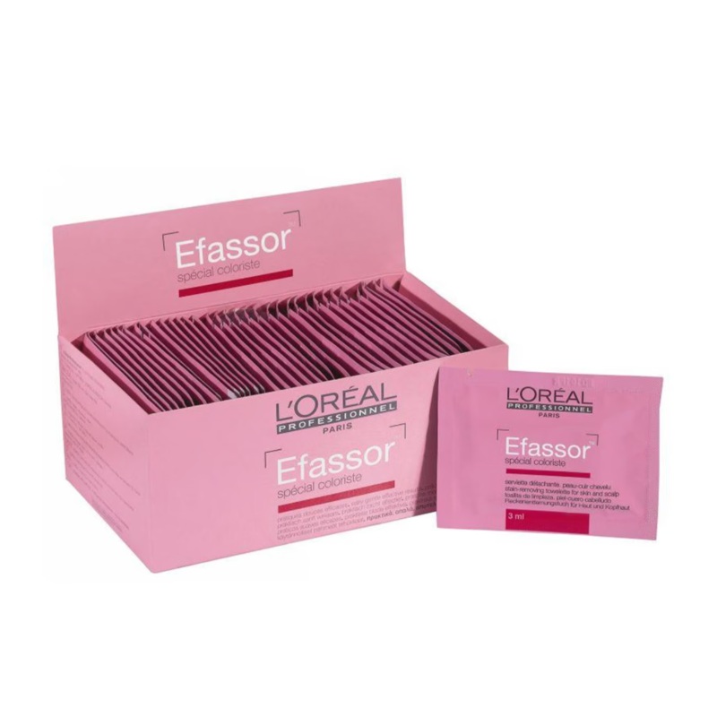 L’OREAL PROFESSIONNEL EFASSOR STAIN REMOVING TOWELETTE FOR SKIN AND SCALP BOX 36 x 3G SACHET