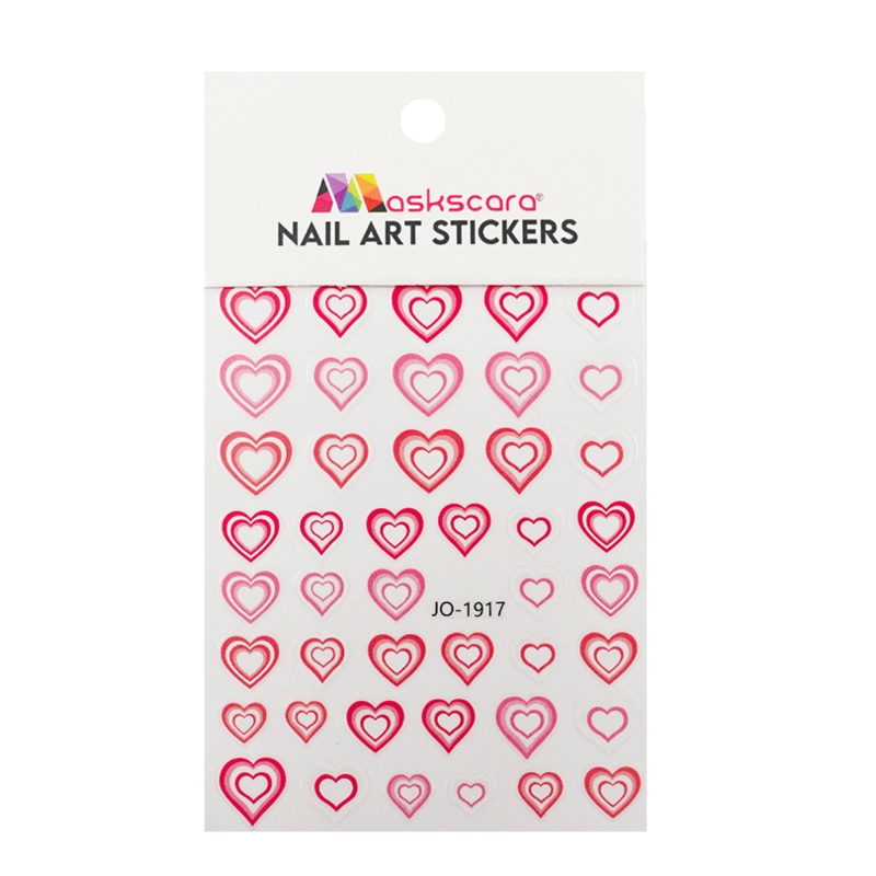 Nail Art Sticker – Ombre Hearts Pink & Peach