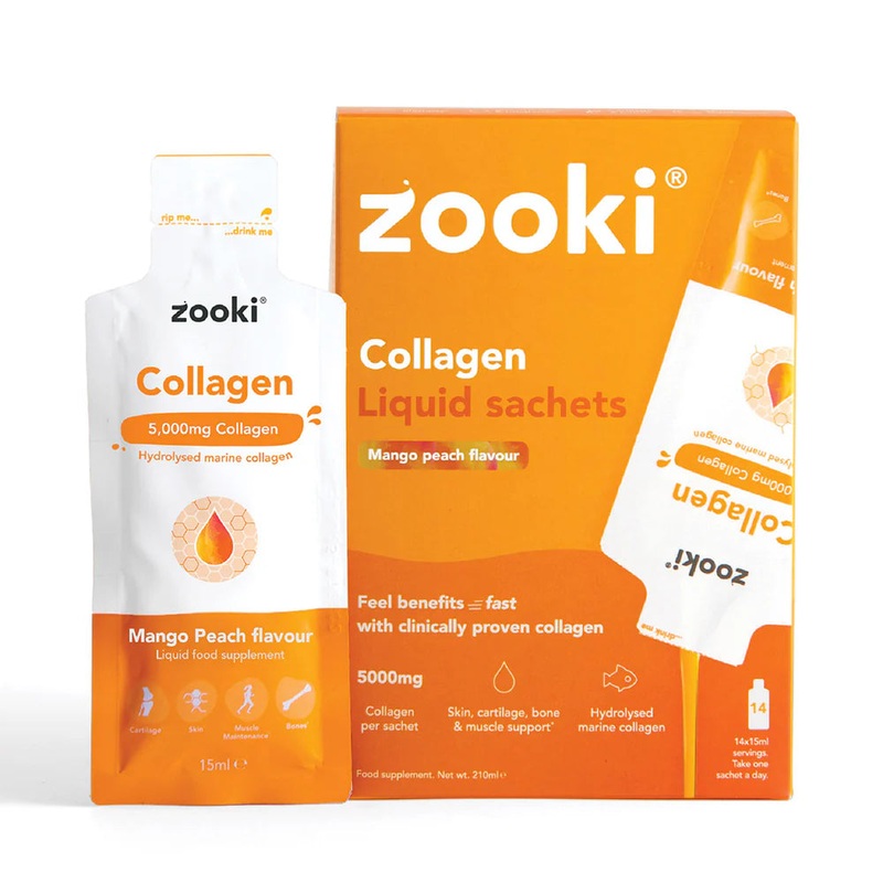 Zooki – Mango & Peach Collagen Liquid Sachets 5000mg 14 x 15ml