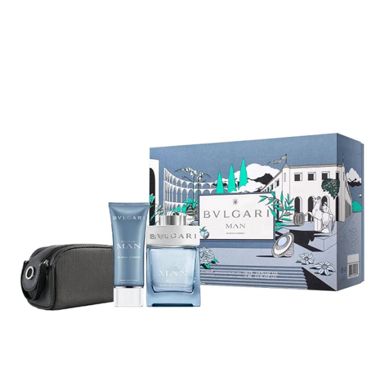 Bvlgari – Man Glacial Essence Eau De Parfum Set ( EDP+AS+Pouch )