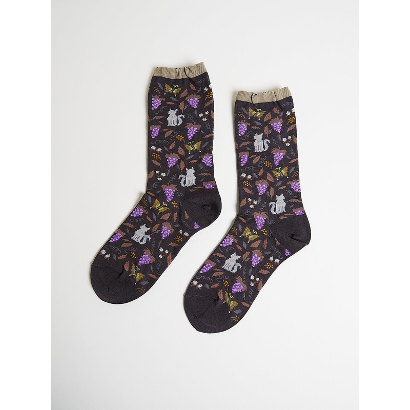 Garden Cat Socks in Brown