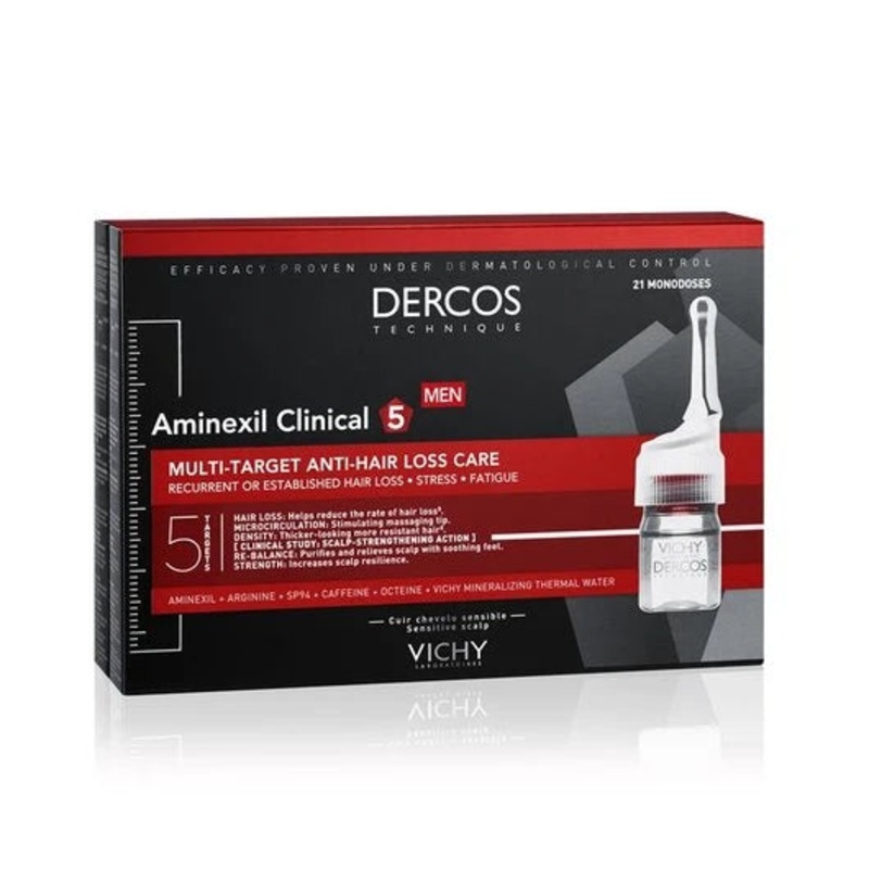 Vichy Dercos Aminexil Clinical Multi-Target Anti-Hair Loss Care – 21 Monodoses For Men