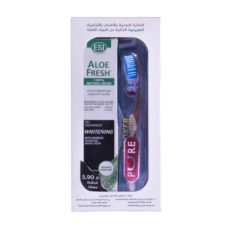 ESI Aloe Fresh Whitening Toothpaste Offer (Whitening 100ml+ Wow Charcoal Toothbrush Free)