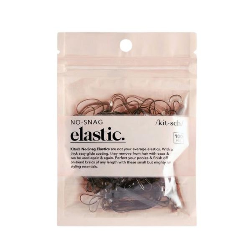 Kitsch — No-Snag Elastics – Brown – 100pc