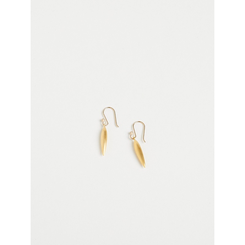 Small Rice Earrings in Yellow Gold Plate