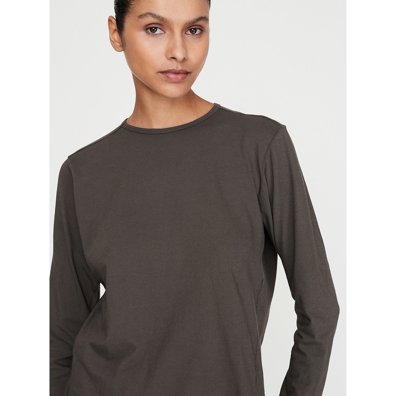 No. 87 Organic Cotton Long Sleeve T-Shirt in Brown