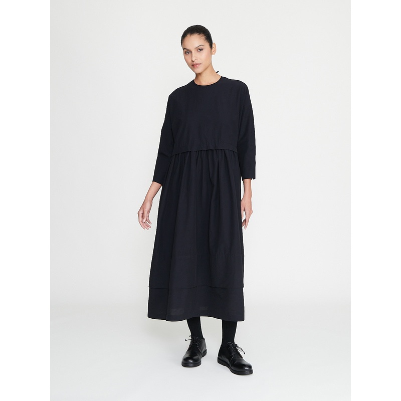 The Archivist Dress in Structured Cotton Ink