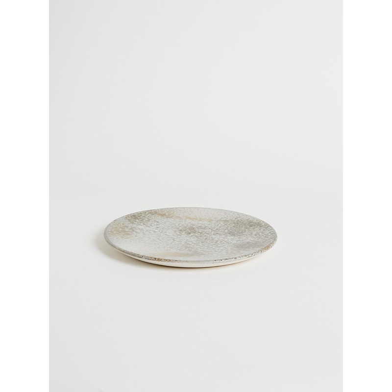 Medium Flat Plate Shape #5 in White and Brown