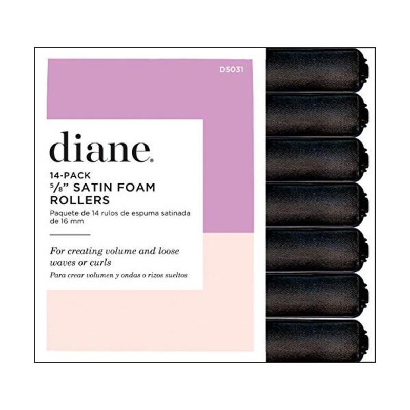 Diane — Satin foam rollers 5/8'' black 14/pack