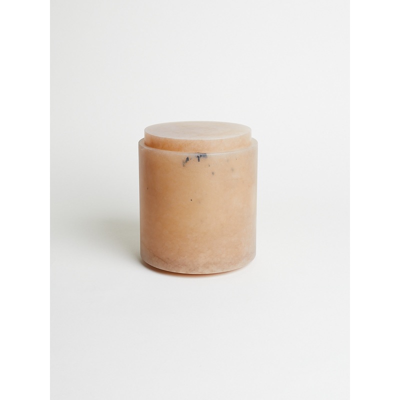 Cont M with Lid in Tabac Alabaster