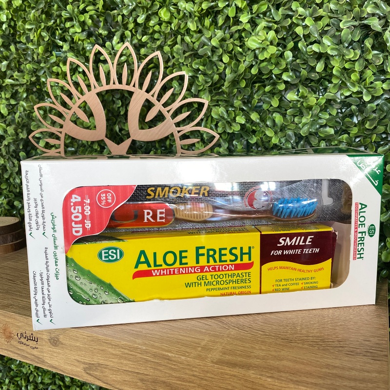 Offer Aloe Fresh Smile Tooth Paste 100ml+ Smoker Tooth Brush Offer