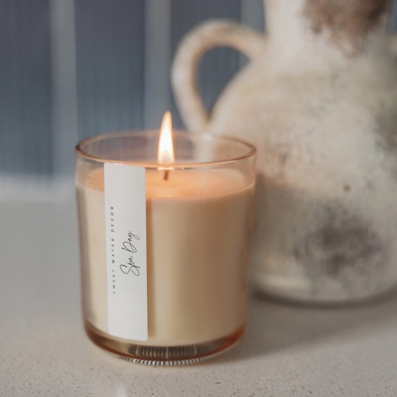 Sojawachskerze “SPA DAY” | Duftkerze im getnten Glas SWEET WATER DECOR