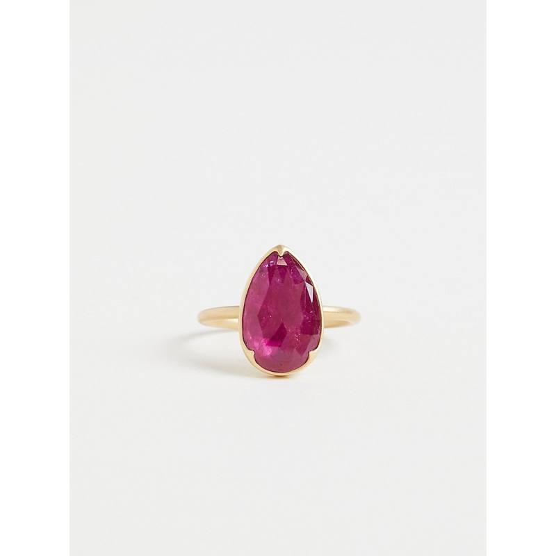 3.94ct Untreated Ruby Ring in 18k Yellow Gold