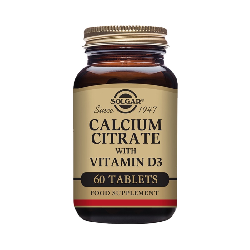 Solgar – Calcium Citrate with Vitamin D3 60 Tablets