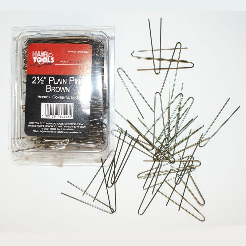 2.5″ PLAIN PINS BROWN (BOX OF 500)