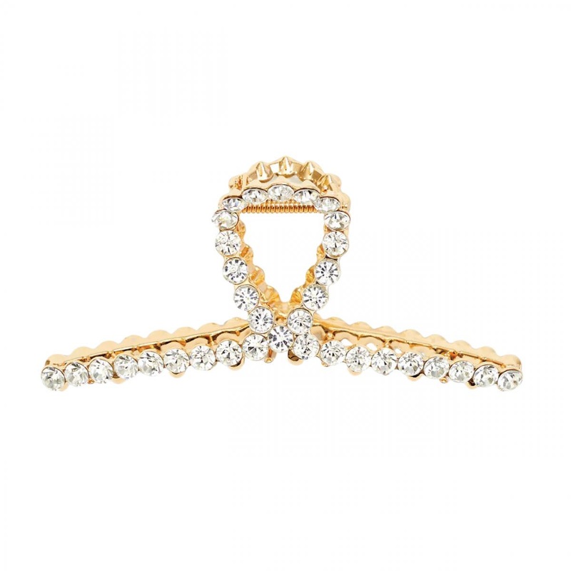 Kitsch — Rhinestone Loop Claw Clip – Gold